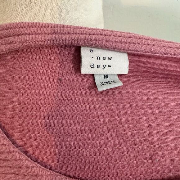 A NEW DAY top | mauve dusty rose oversized blouse | medium | casual - Picture 6 of 8